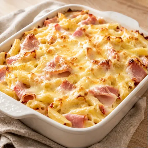 Pâtes jambon gratinées