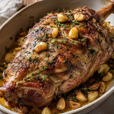 Agneau rôti à l'ail