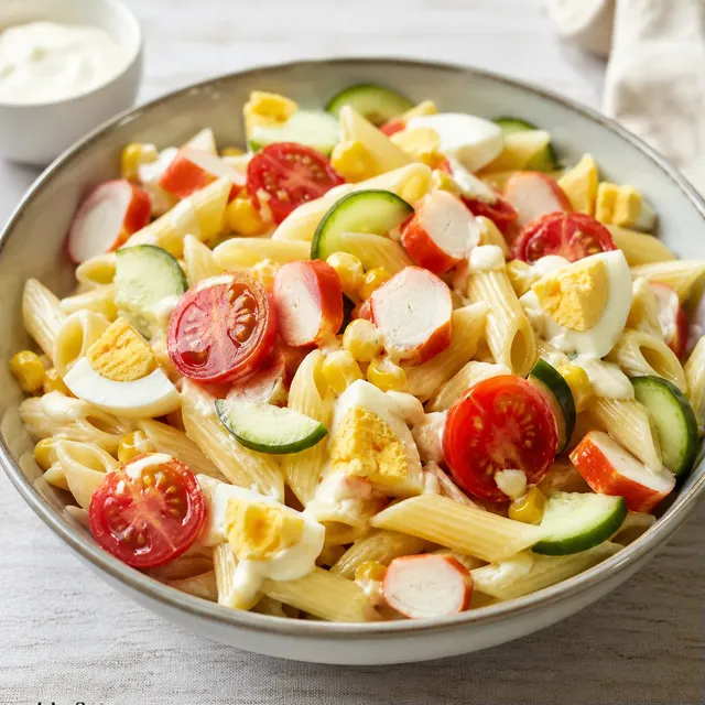 Pâtes surimi œufs frais