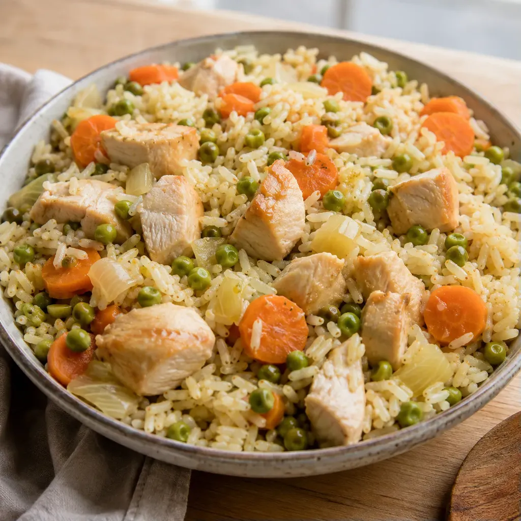 Poulet et légumes riz