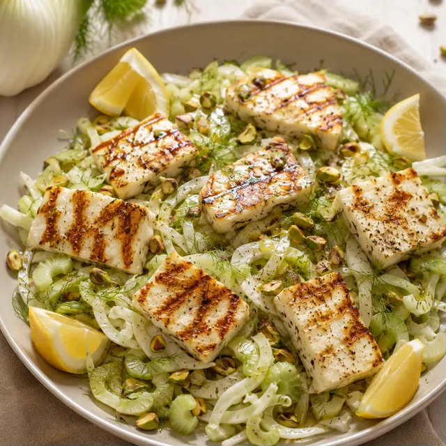 Halloumi et fenouil croquant