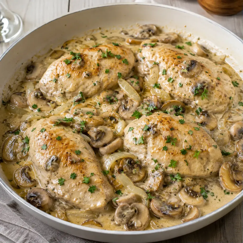 Champignons crème poulet