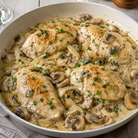 Champignons crème poulet
