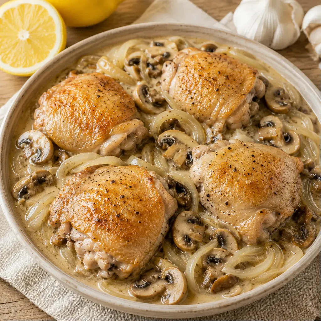 Poulet et champignons