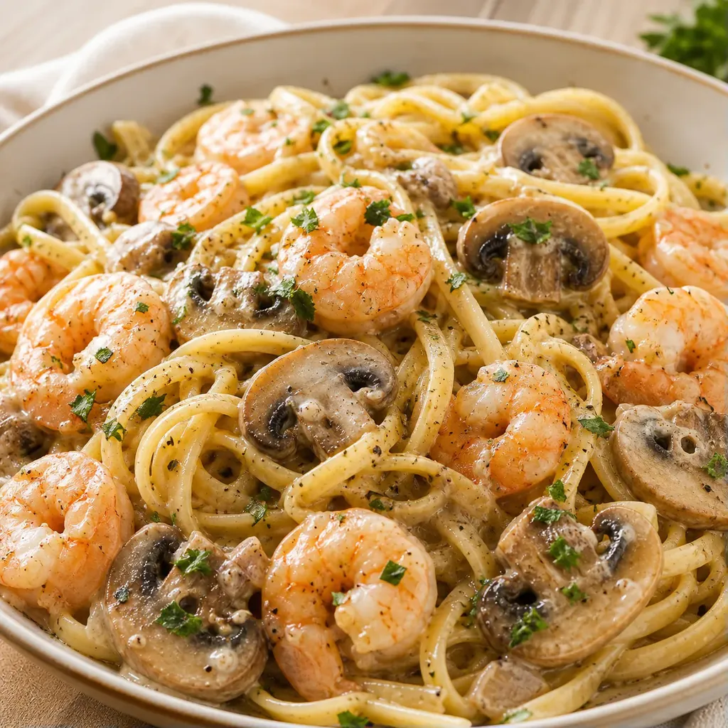 Crevettes et champignons