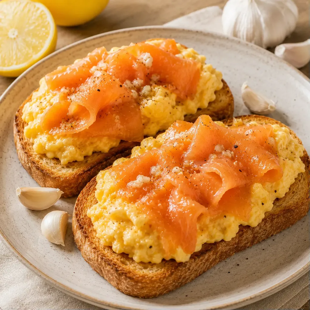 Saumon et oeufs pain