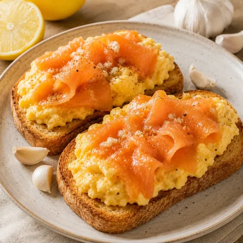 Saumon et oeufs pain