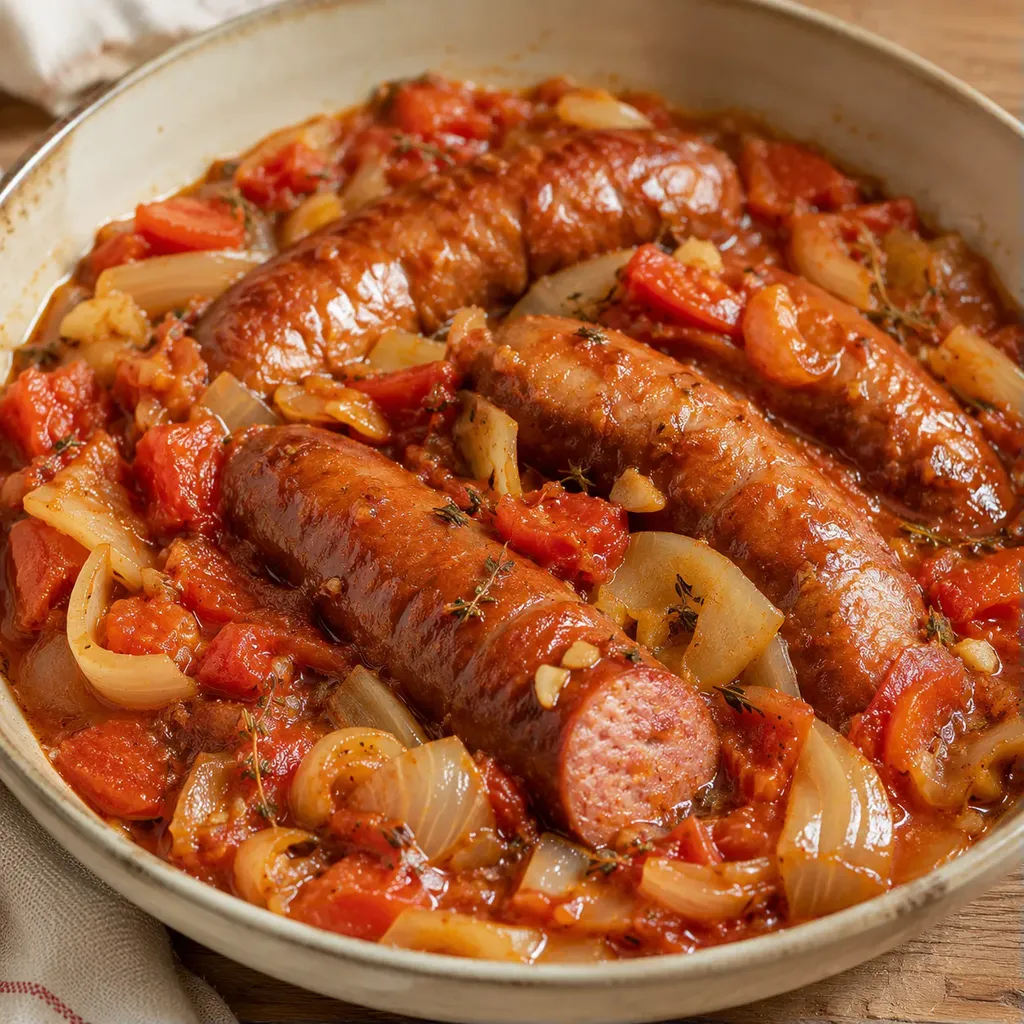 Plat créole saucisses fumées