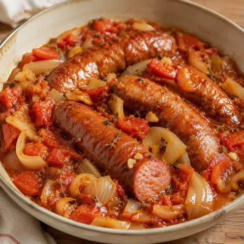 Plat créole saucisses fumées