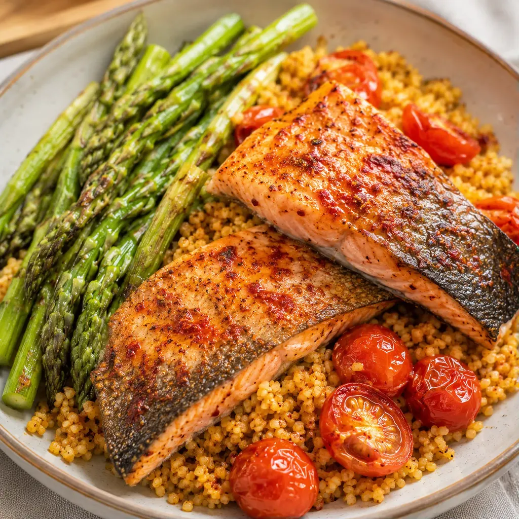 Truite harissa et légumes