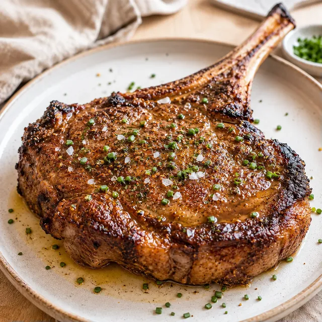 Tomahawk grillé délicieux