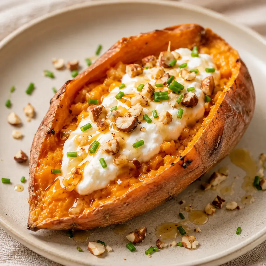 Patate douce au four et garnitures