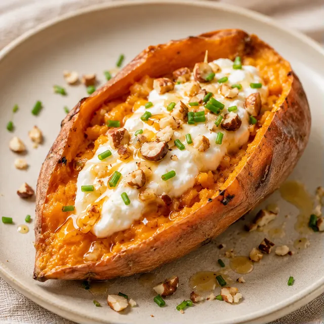 Patate douce au four et garnitures