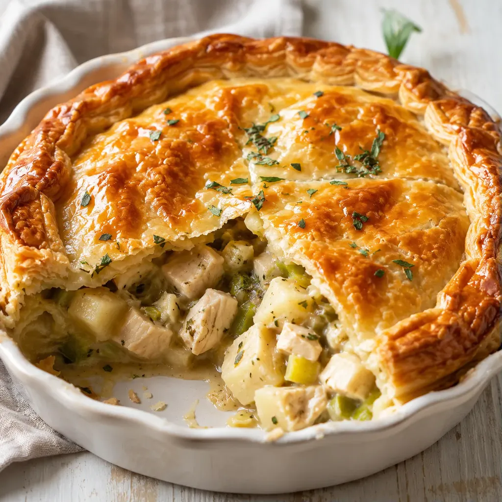 Poulet et poireaux