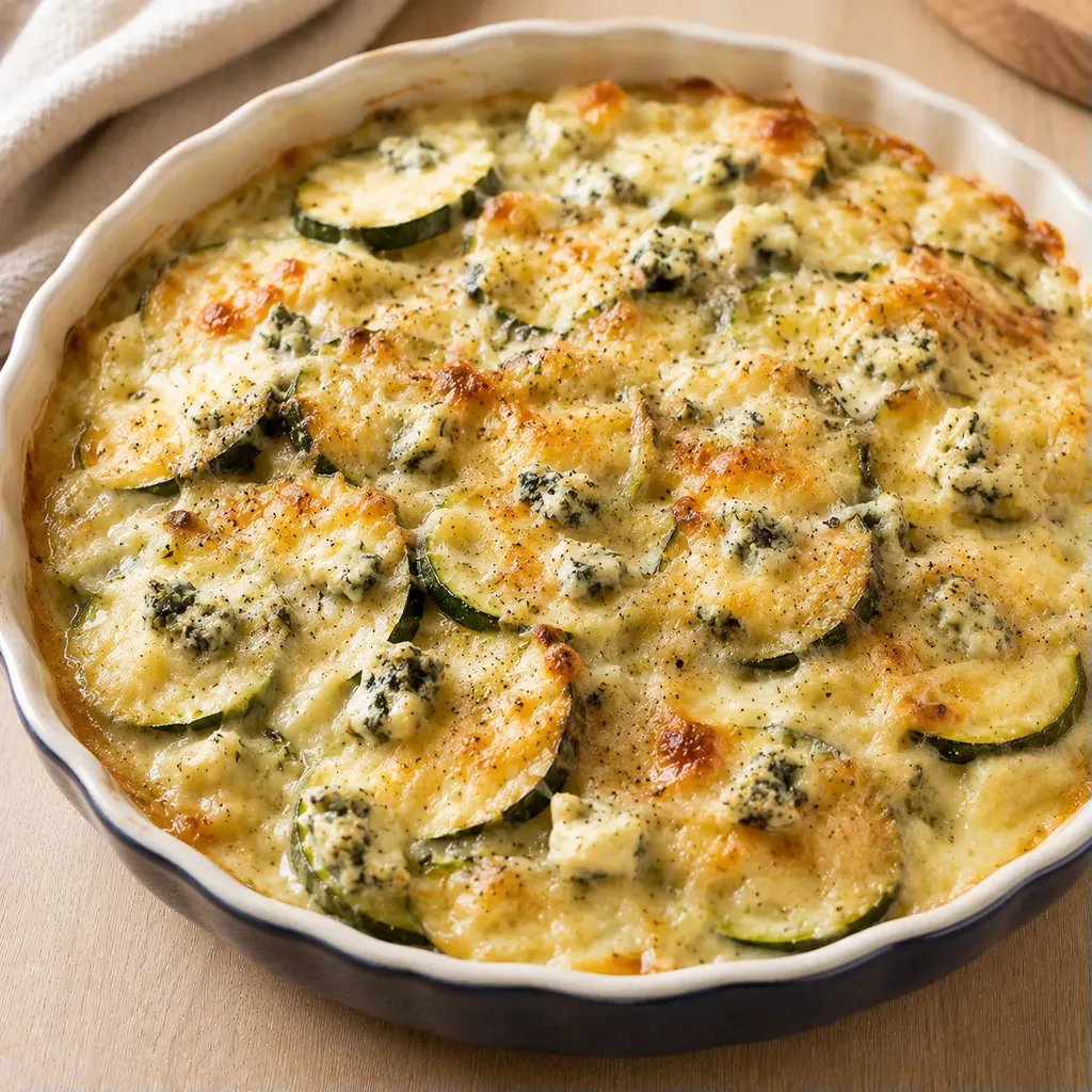 Courgettes Bleu gratin