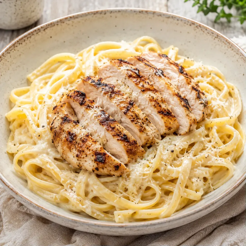 Poulet et pâtes Alfredo