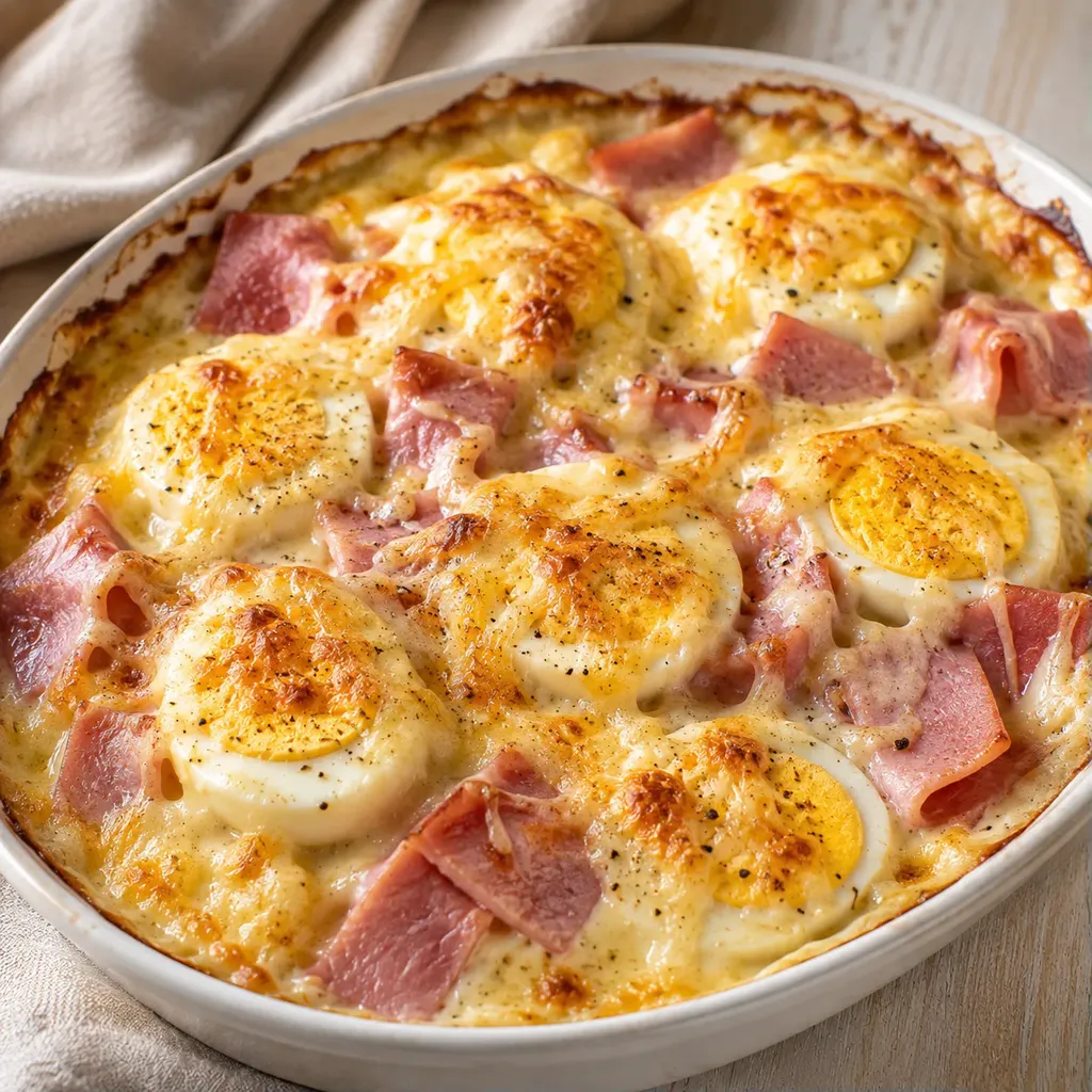 Gratin œufs jambon