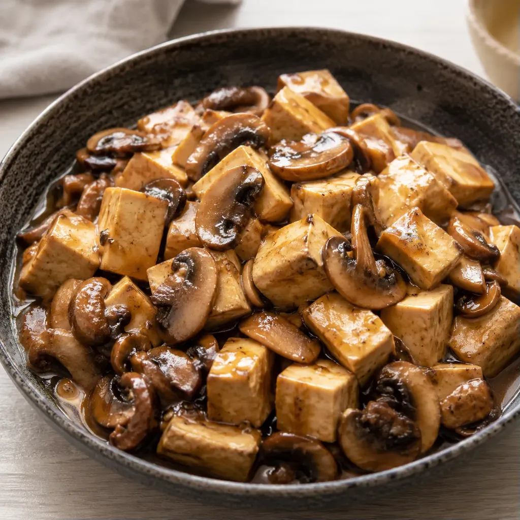 Tofu légumes champignons