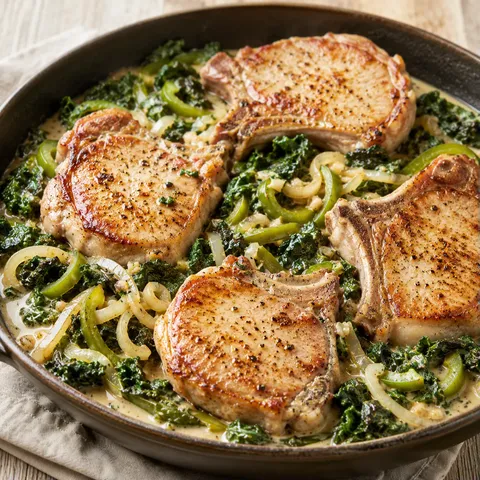 Porc et kale crémeux