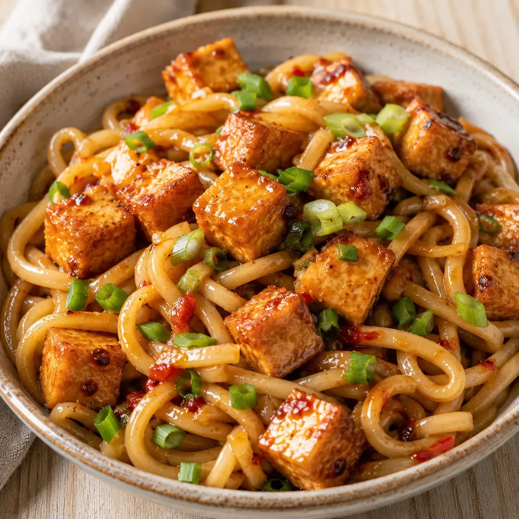 Udon croquants au tofu