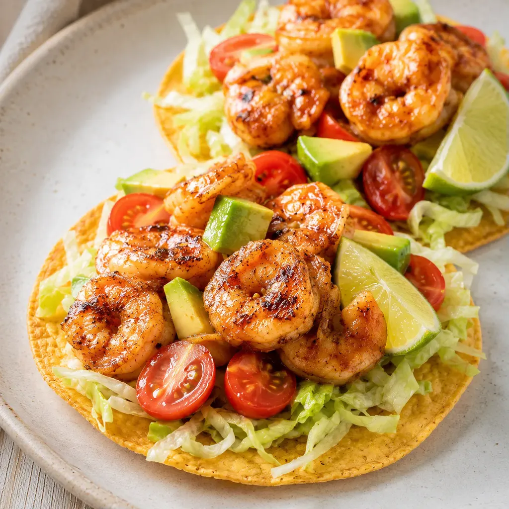 Crevettes et tostadas