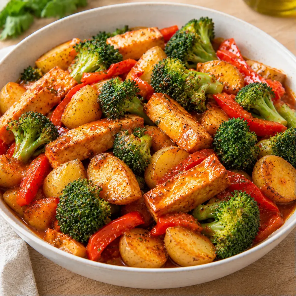 Tofu et poivrons grillés