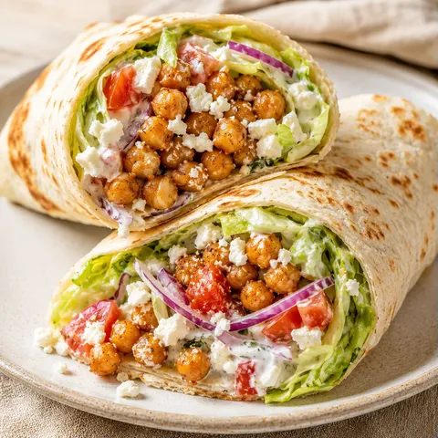 Wraps pois chiches feta