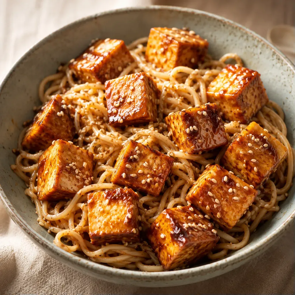Tofu laqué goûteux