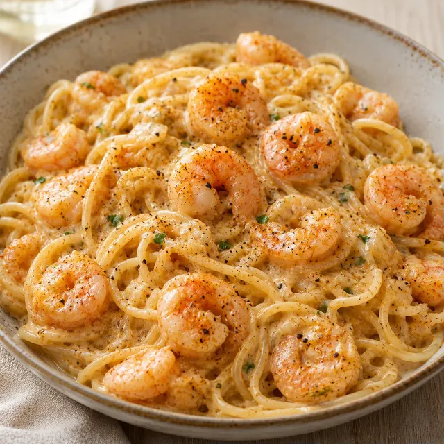 Pâtes cajuns crevettes