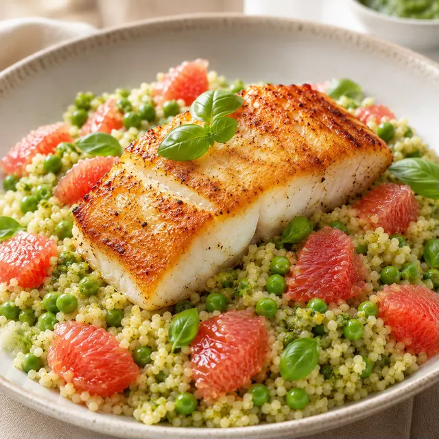 Morue croustillante couscous