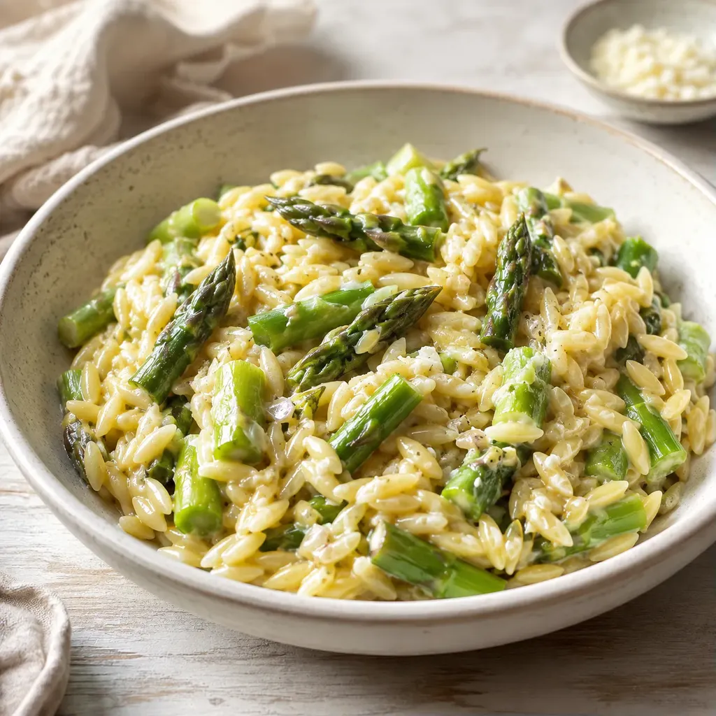 Asperges orzo comté