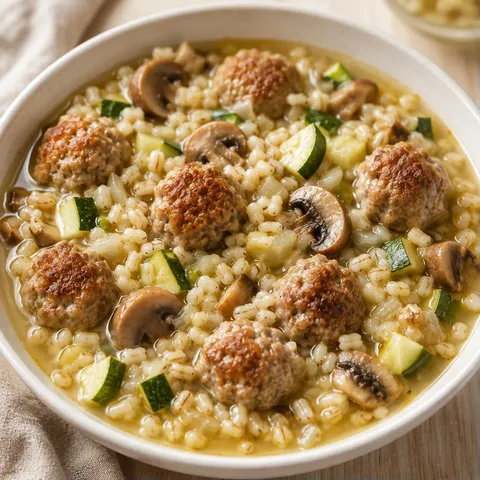 Orge et boulettes