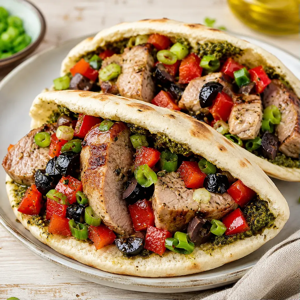 Pitas olives et porc