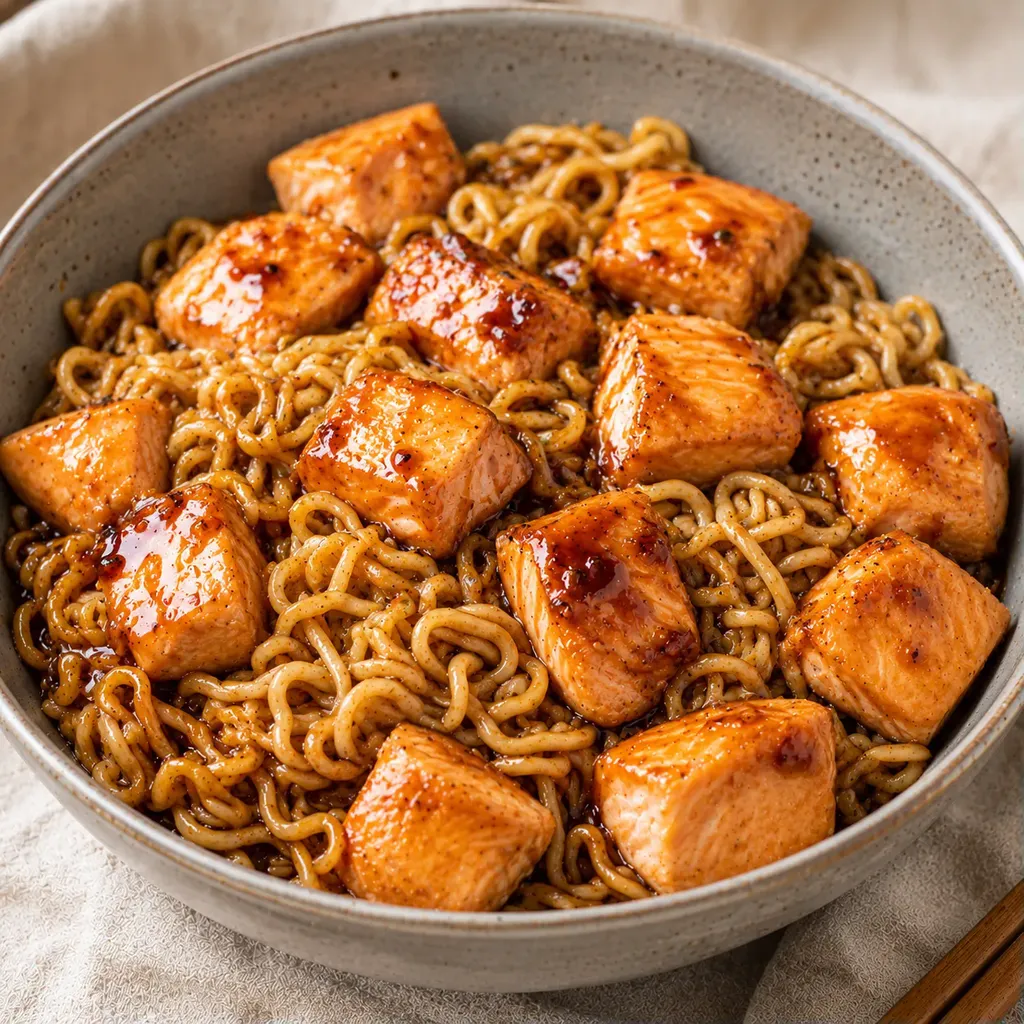 Saumon et ramen bols