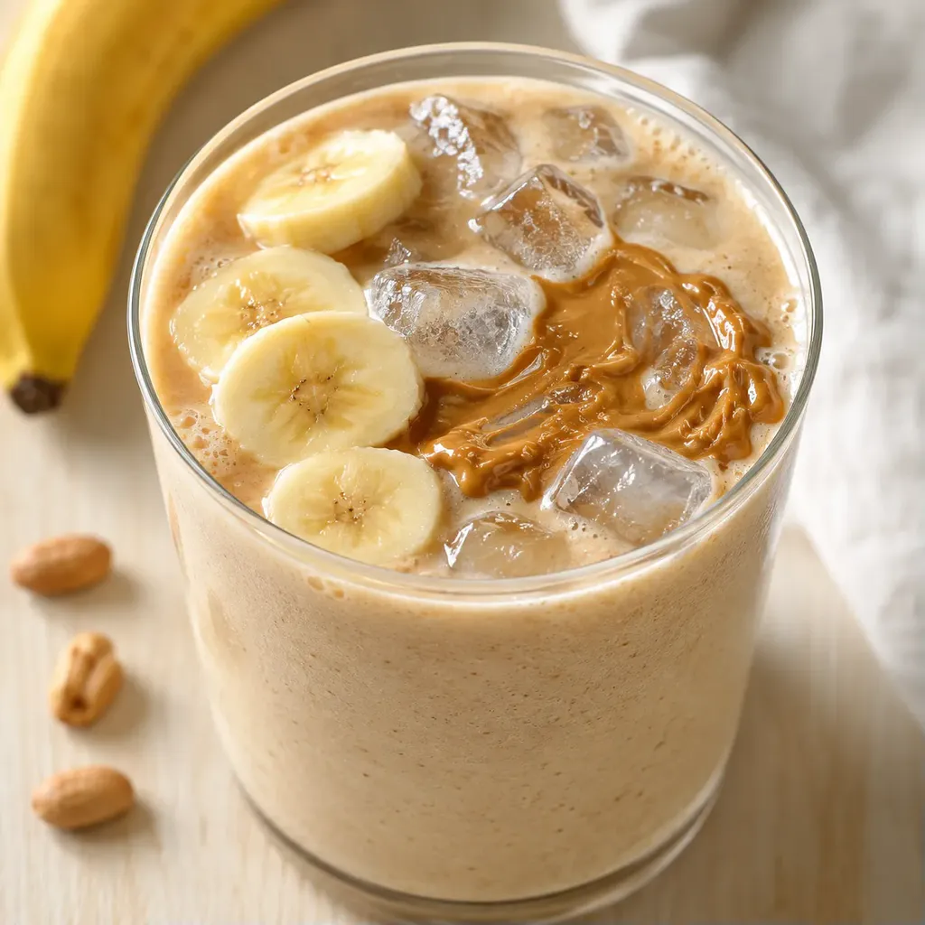 Banane et cacahuète mixés