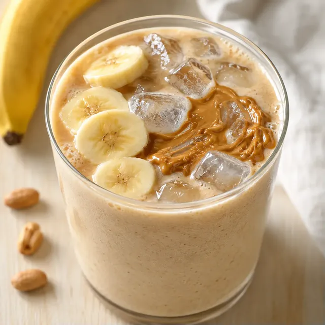 Banane et cacahuète mixés