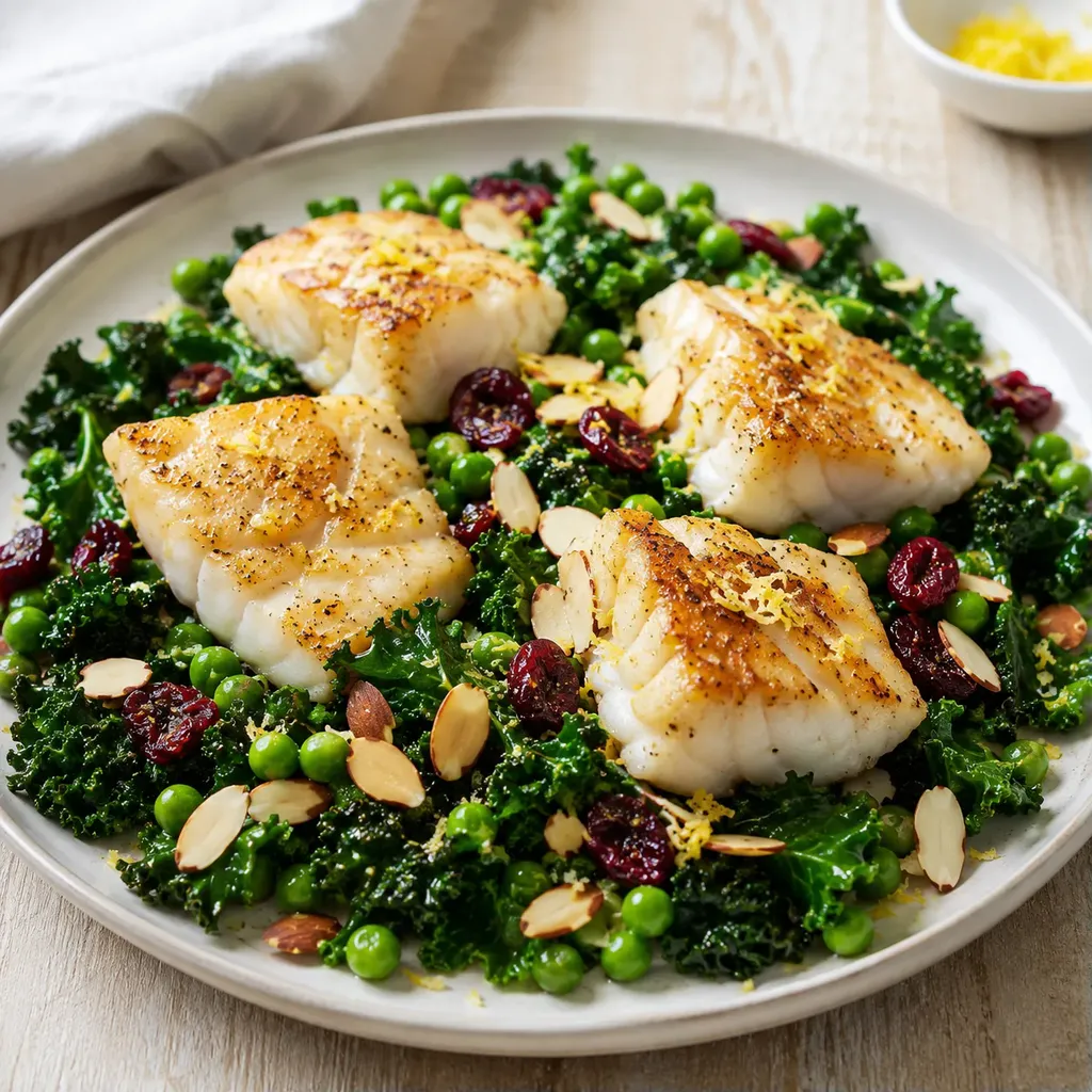 Morue et kale croquant