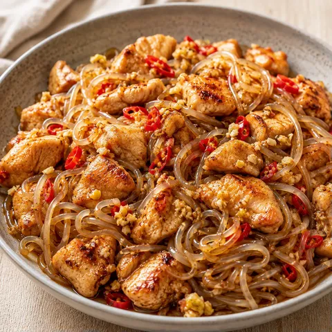 Poulet et nouilles konjac