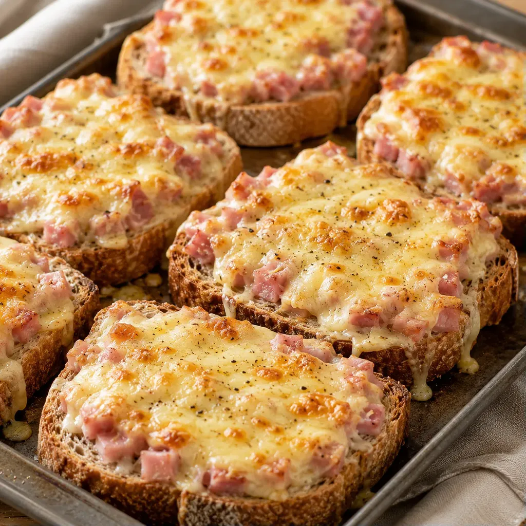 Gratin tartines jambon