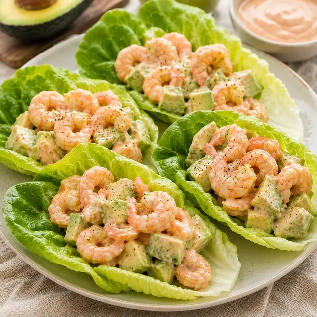 Laitue crevettes avocat