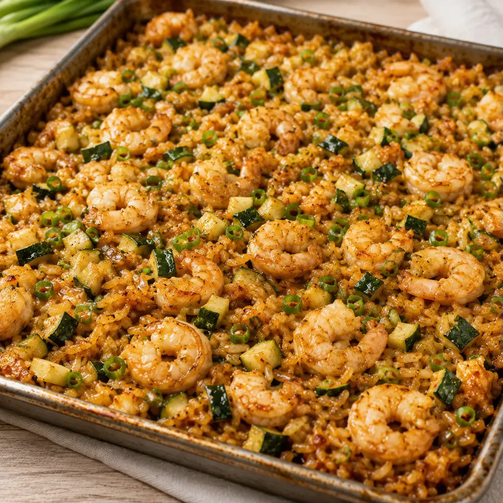 Crevettes riz plaque