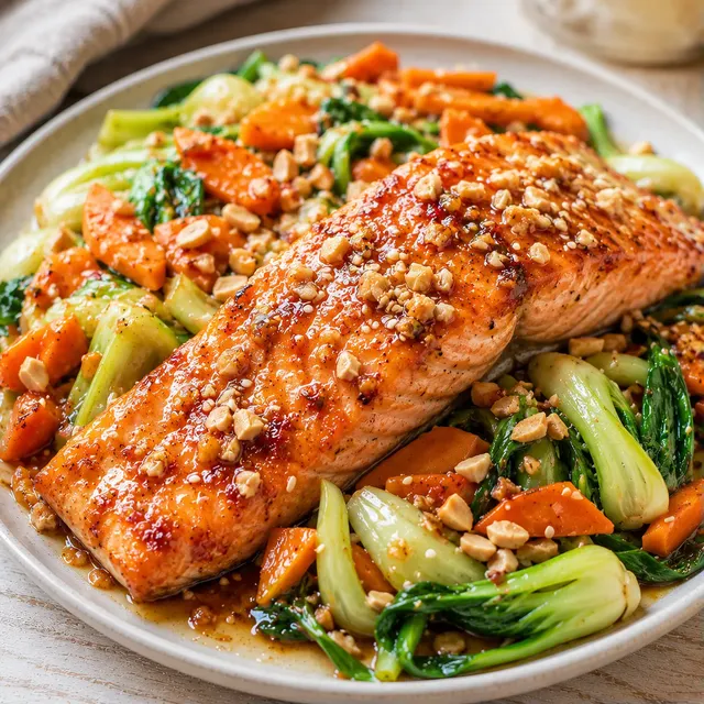 Saumon et légumes savoureux