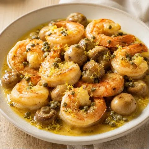 Crevettes piccata grelots