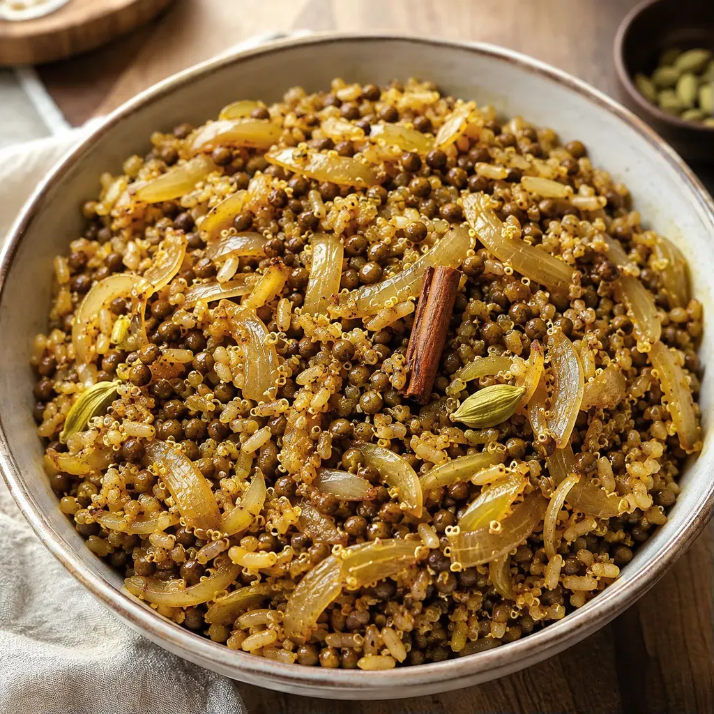 Lentilles et riz brun