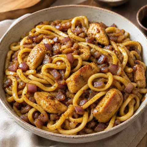 Udon au poulet doré