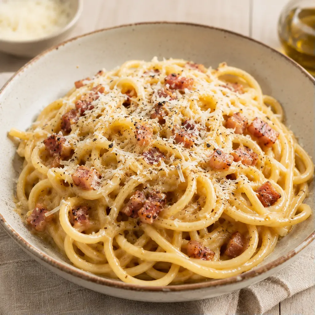 Carbonara maison savoureuse