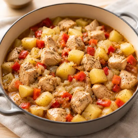 Dindon aux légumes frais