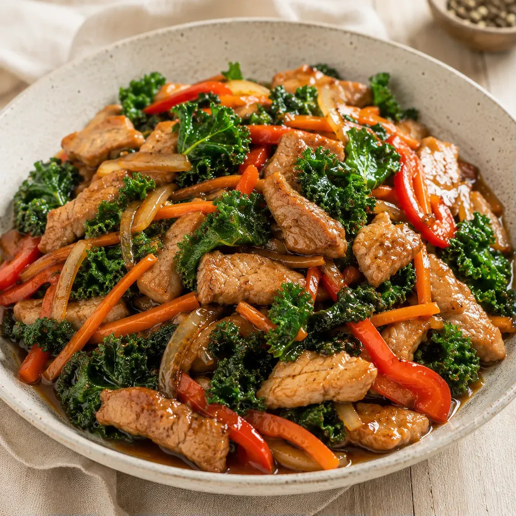 Porc tendre et légumes