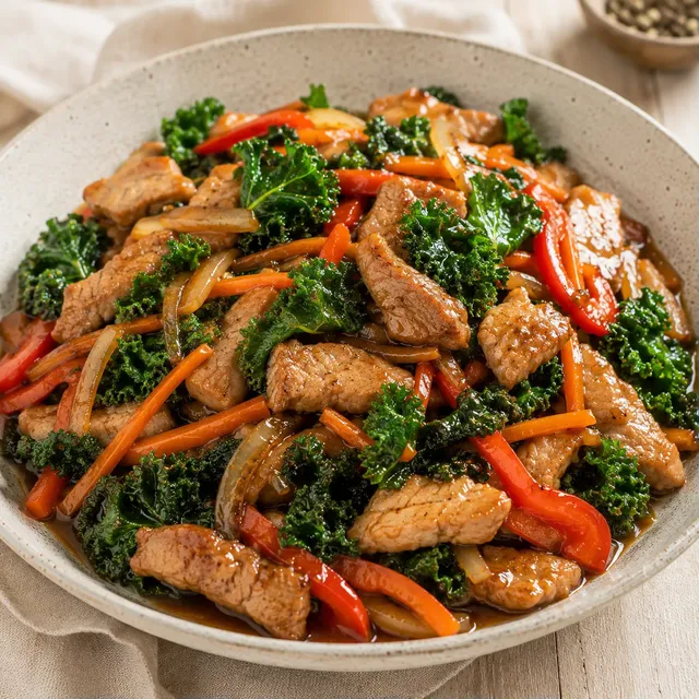 Porc tendre et légumes