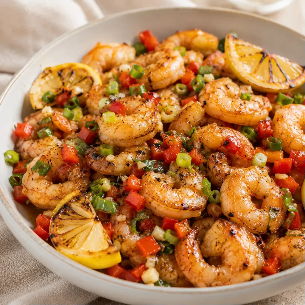Crevettes citron grillé